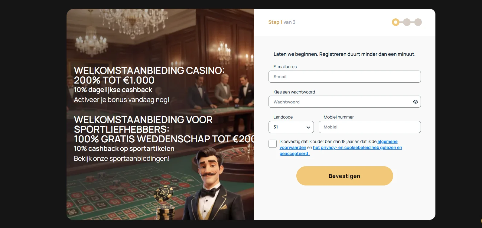 dicespin casino registrireren